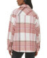 Фото #2 товара Women's Plaid Buttoned Zip-Front Shacket