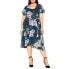 Фото #1 товара Plus Size Blossom Short Sleeve Dress