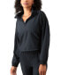 ფოტო #1 პროდუქტის Women's Quarter-Zip Woven Long-Sleeve Top