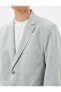 Blazer Ceket Slim Fit Düğmeli Çift Cep Detaylı