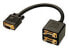 Lindy 2 Port VGA Splitter Cable - 0.18 m - VGA (D-Sub) - VGA (D-Sub) - Black - Male/Female