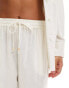 Фото #3 товара ASOS DESIGN Kayla mix and match beach wide leg trouser in white