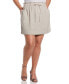 ფოტო #1 პროდუქტის Plus Size Linen Blend Drawcord Skirt