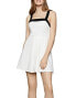 BCBGeneration Women's Cocktail Pleated Knit Fit Flare Dress Optic White 12