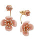 Gold-Tone Crystal Color Flower Front-to-Back Earrings