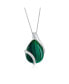 ფოტო #1 პროდუქტის Sterling Silver or Gold Plated over Sterling Silver Large Pear-Shaped Malachite Pendant Necklace