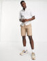 Фото #7 товара ONLY & SONS short sleeve slim fit shirt in linen mix in white