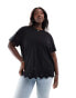 Фото #1 товара ASOS DESIGN Curve embroidered hem t-shirt in black