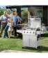 50000BTU 5-Burner Propane Gas Grill with Side Burner and 2 Prep Tables-Silver