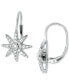 ფოტო #3 პროდუქტის Cubic Zirconia Starburst Leverback Earrings, Created for Macy's