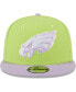 ფოტო #3 პროდუქტის Men's Neon Green, Lavender Philadelphia Eagles Two-Tone Color Pack 9FIFTY Snapback Hat