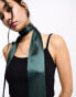 ASOS DESIGN 70s skinny scarf with tassels in dark green