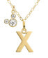 ფოტო #2 პროდუქტის Mickey Mouse Initial Pendant 18" Necklace with Cubic Zirconia in 14k Yellow Gold