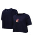 ფოტო #1 პროდუქტის Women's Navy Houston Astros Painted Sky Boxy Cropped T-shirt