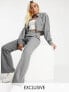 COLLUSION flared trousers with waist strap detail in grey co ord