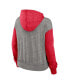 ფოტო #2 პროდუქტის Women's Heather Gray/Scarlet Ohio State Buckeyes Blitz Color Block Legacy Pullover Hoodie