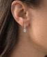 ფოტო #2 პროდუქტის Cubic Zirconia & Blue Enamel Evil Eye Dangle Hoop Earrings in 14k Gold-Plated Sterling Silver