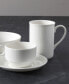 Amanda White Embossed Mugs, Set of 4