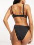 Wolf & Whistle Exclusive Fuller Bust mesh cut out swimsuit in black mesh