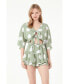 Фото #2 товара Women's Knotted Front Romper with Ruffle
