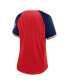 Women's Red Washington Nationals Glitz and Glam League Diva Raglan V-Neck T-shirt