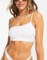 Фото #4 товара ASOS DESIGN mix and match one shoulder sleek bikini top in white