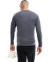 Calvin Klein crew neck sweater in dark grey heather