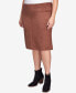 ფოტო #1 პროდუქტის Plus Size Teal The Show Solid Faux Suede Skort