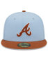 Фото #4 товара Men's Light Blue/Brown Atlanta Braves Spring Color Basic Two-Tone 59Fifty Fitted Hat
