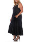 Plus Size Scoop Neck Tiered Midi Dress