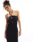 Фото #7 товара YAS halterneck maxi dress in black - BLACK