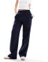 Фото #2 товара Pieces wide leg pull on trouser in navy