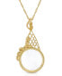 ფოტო #1 პროდუქტის Gold Tone Filigree Magnifying Glass 28" Necklace