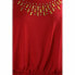 Thalia Sodi Women's Cold Shoulder Blouson Halter Dress Embellished Red M