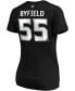 Фото #3 товара Women's Quinton Byfield Black Los Angeles Kings Authentic Stack Name and Number V-Neck T-shirt