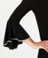 ფოტო #6 პროდუქტის Rhinestone-Trim Bell-Sleeve Dress