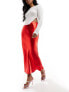 Фото #5 товара ASOS DESIGN high shine bias midi skirt in red