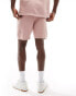 Фото #4 товара ASOS DESIGN midweight knitted cotton shorts co-ord in pink