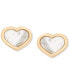 ფოტო #3 პროდუქტის Mother of Pearl Heart Stud Earrings in 14k Gold-Plated Sterling Silver