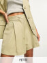 Фото #1 товара River Island Petite co-ord tailored shorts in khaki