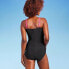 Фото #3 товара Women's UPF 50 Draped Front One Piece Swimsuit - Aqua Green Pink XL