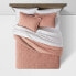 King Trad Washed Waffle Weave Comforter and Sham Set Warm Light Pink - Threshold