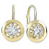 Gold round earrings with clear crystals 236 001 01045
