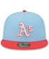 Фото #3 товара Men's Light Blue, Red Oakland Athletics Spring Color Two-Tone 59FIFTY Fitted Hat