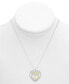 ფოტო #2 პროდუქტის Diamond Double Heart Cross Pendant Necklace (1/10 ct. t.w.) in Sterling Silver & 14k Gold-plated Sterling Silver