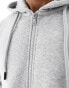 Jack & Jones zip through hoodie in light grey marl