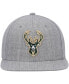 Men's Heathered Gray Milwaukee Bucks 2.0 Snapback Hat