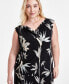 ფოტო #2 პროდუქტის Plus Size Printed Cowl-Neck Shell Top