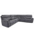 Фото #2 товара Hutchenson 6-Pc. Fabric Sectional with 2 Power Recliners, Power Headrests and Console with USB