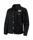 ფოტო #3 პროდუქტის Women's Black Brooklyn Nets Patch Denim Button-Up Jacket